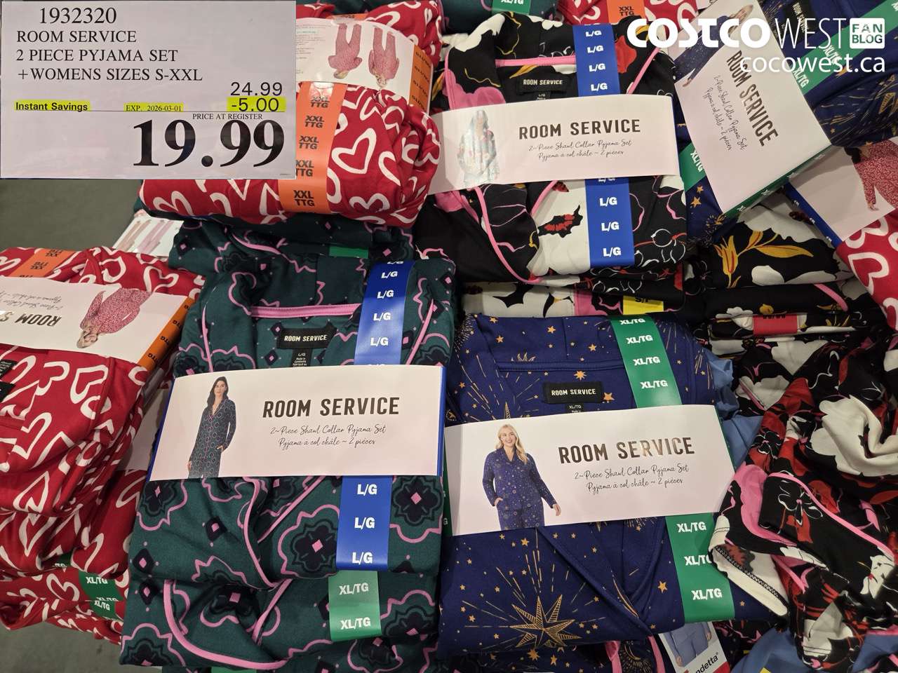 1932320 ROOM SERVICE 2 PIECE PYJAMA SET + WOMENS SIZES S-XXL ($5.00 INSTANT SAVINGS EXPIRES ON 2026-03-01) $19.99