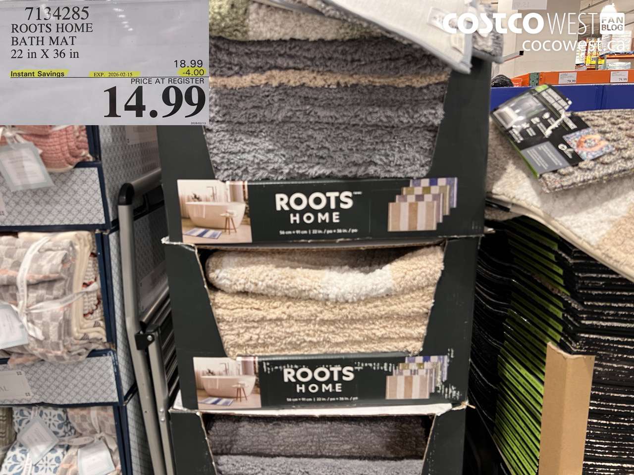7134285 ROOTS HOME BATH MAT 22 in X 36 in ($4.00 INSTANT SAVINGS EXPIRES ON 2026-02-15) $14.99