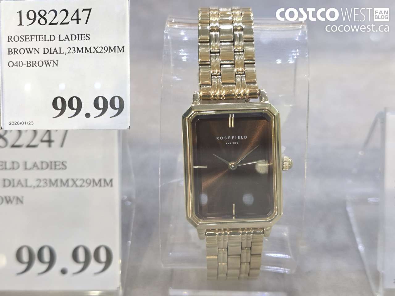 1982247 ROSEFIELD LADIES BROWN DIAL,23MMX29MM 040-BROWN $99.99