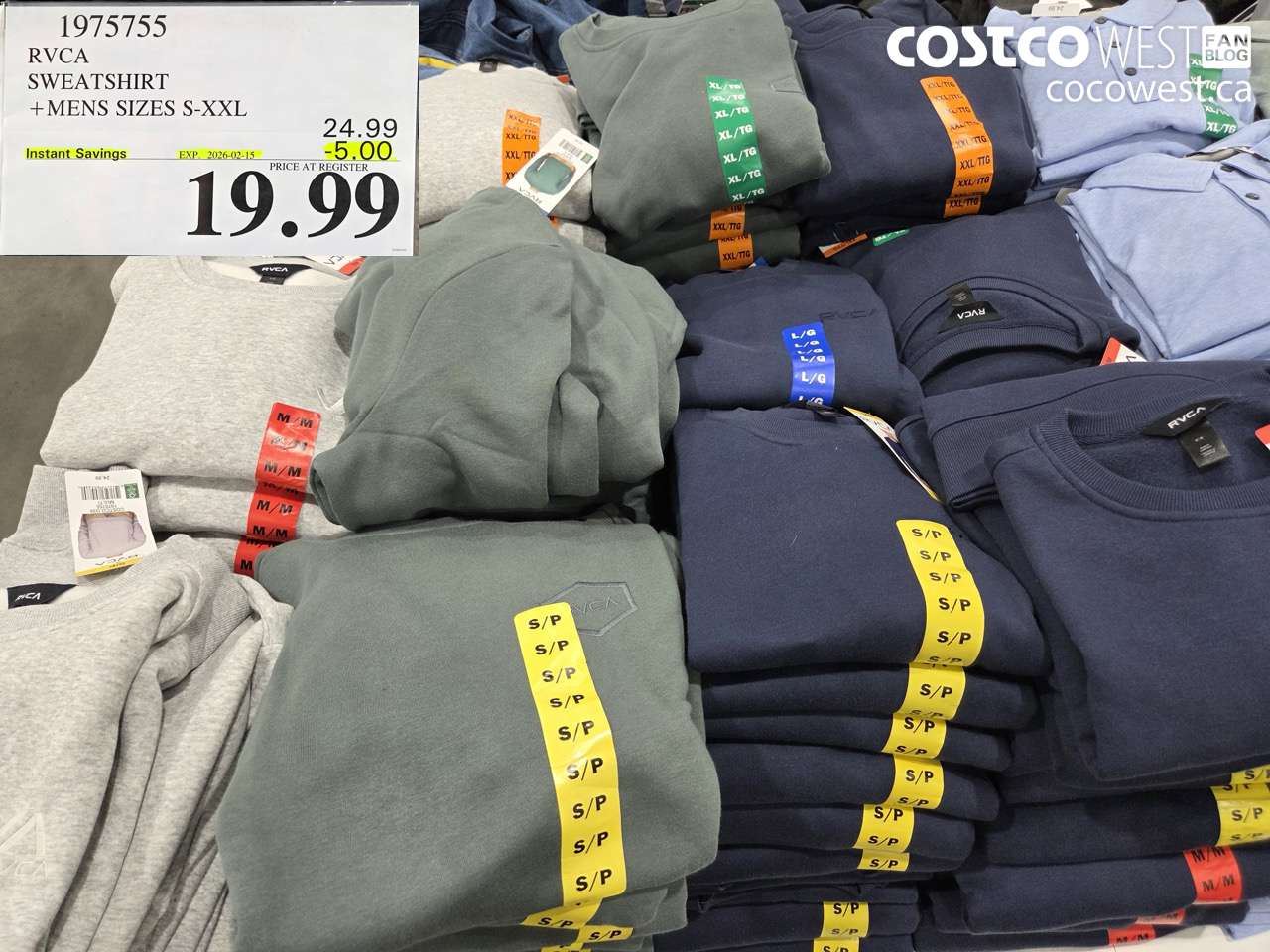 1975755 RVCA SWEATSHIRT MENS SIZES S-XXL ($5.00 INSTANT SAVINGS EXPIRES ON 2026-02-15) $19.99