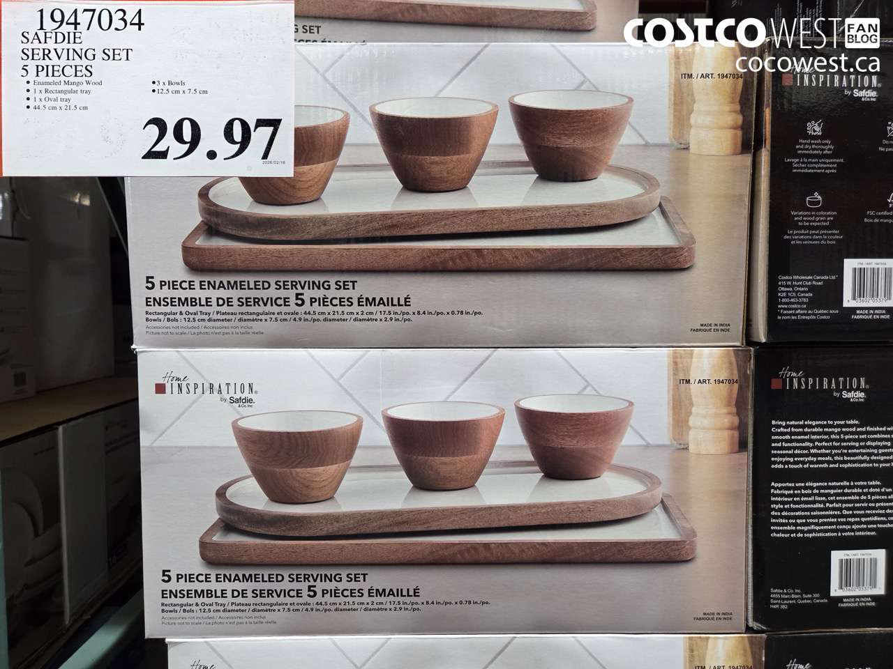 1947034 SAFDIE SERVING SET 5 PIECES $29.97
