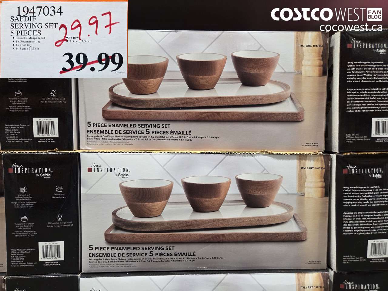 1947034 SAFDIE SERVING SET 5 PIECES $29.97