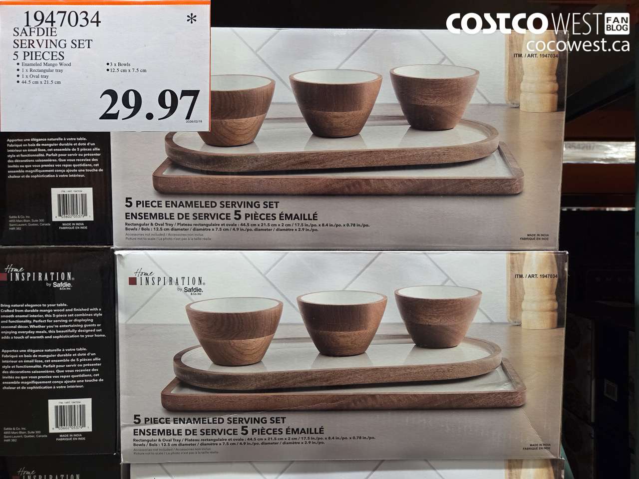 1947034 SAFDIE SERVING SET 5 PIECES $29.97