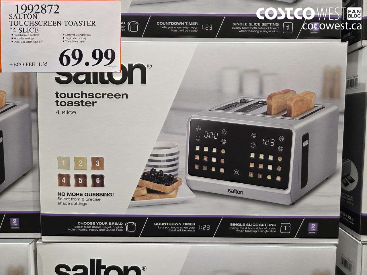 1992872 SALTON TOUCHSCREEN TOASTER 4 SLICE $69.99