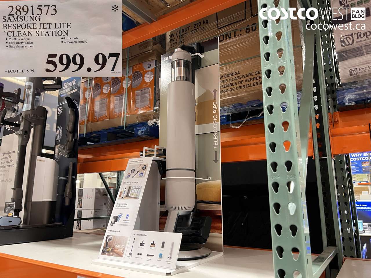 2891573 SAMSUNG BESPOKE JET LITE CLEAN STATION $599.97