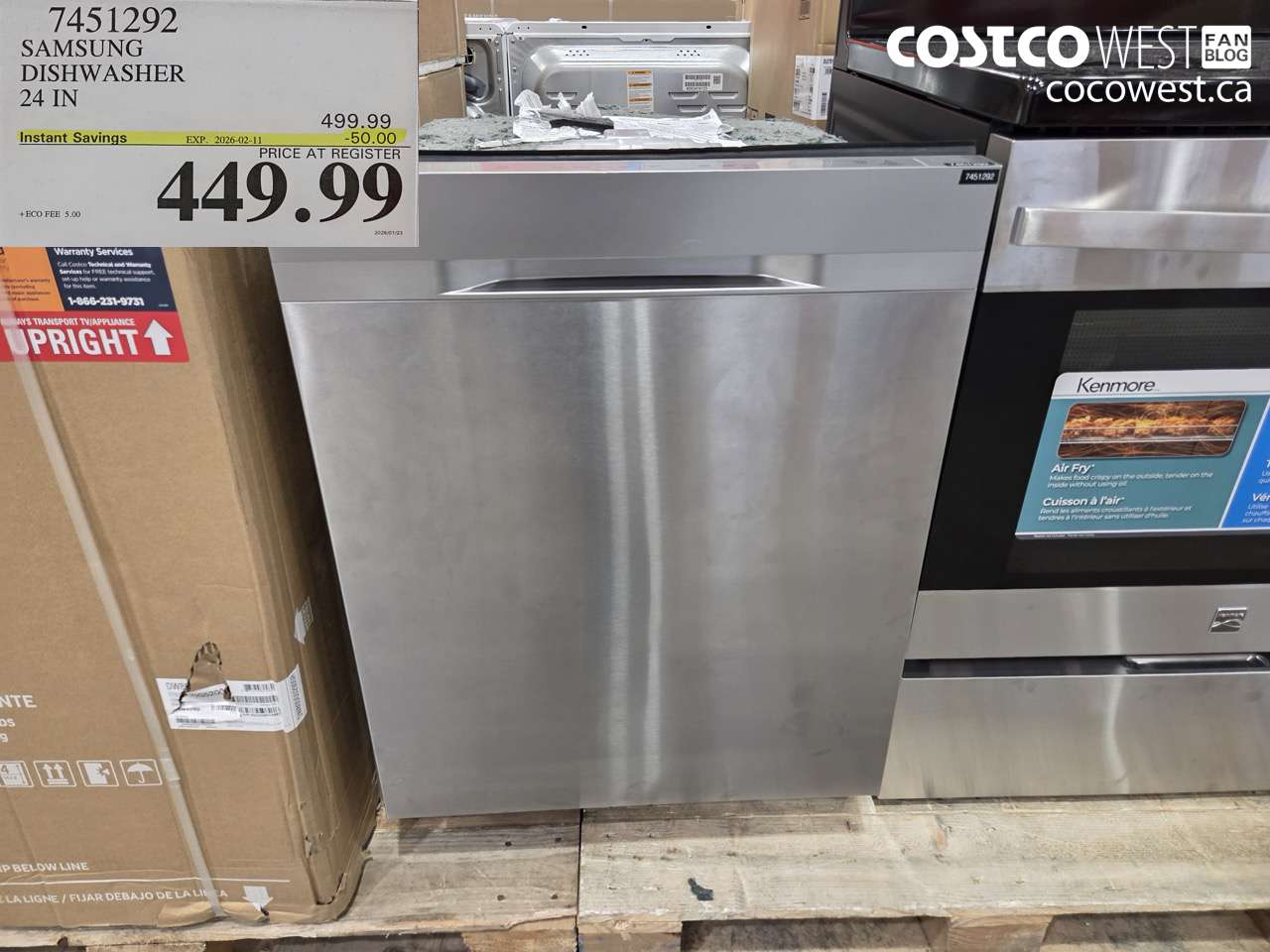 7451292 SAMSUNG DISHWASHER 24 IN ($50.00 INSTANT SAVINGS EXPIRES ON 2026-02-11) $449.99