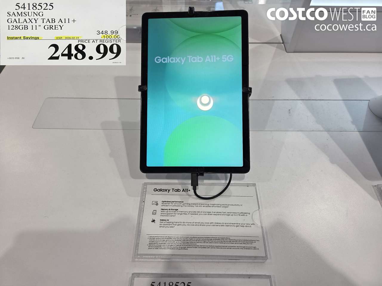 5418525 SAMSUNG GALAXY TAB A11 + 128GB 11