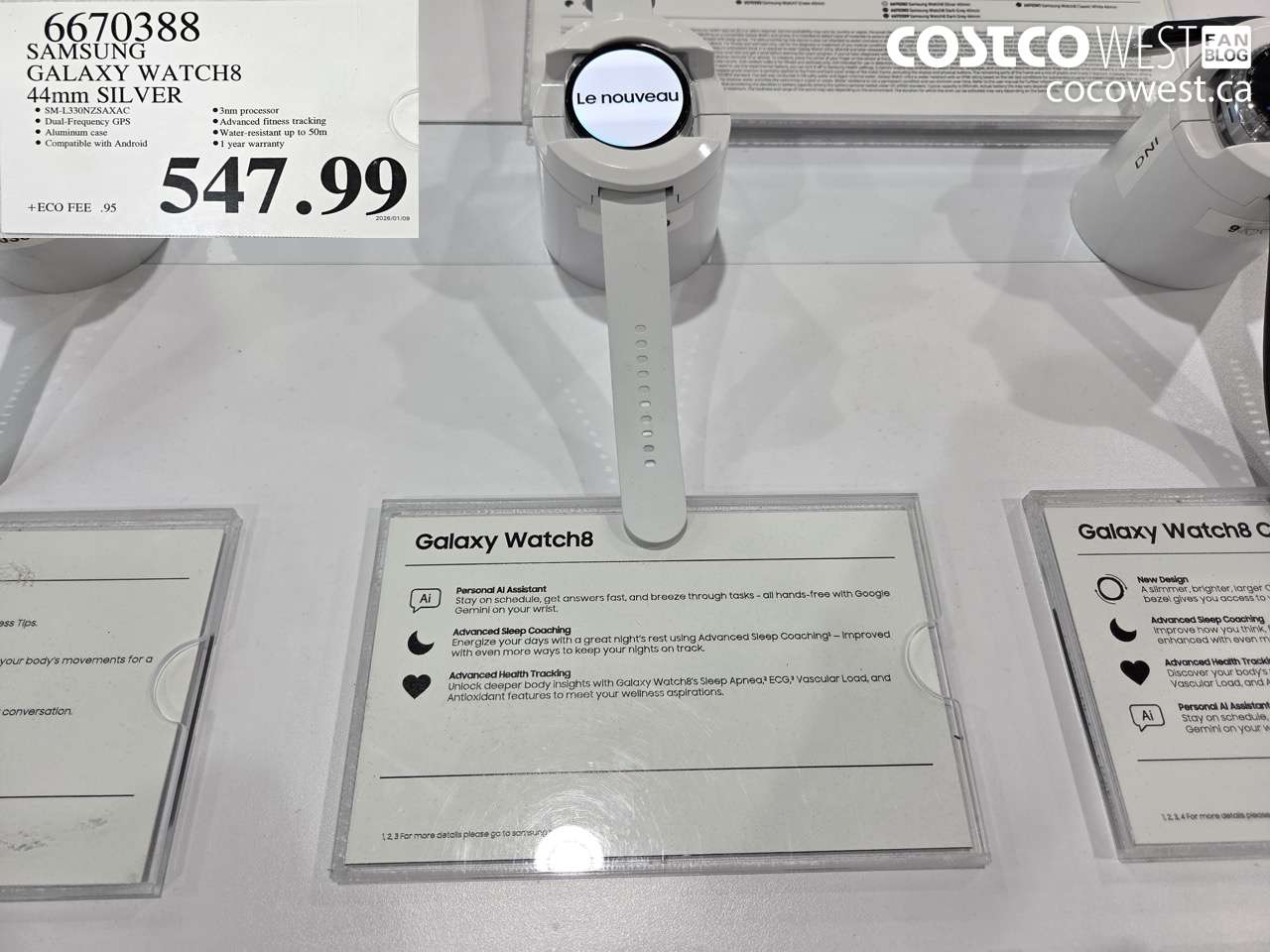 6670388 SAMSUNG GALAXY WATCH8 44MM SILVER $547.99