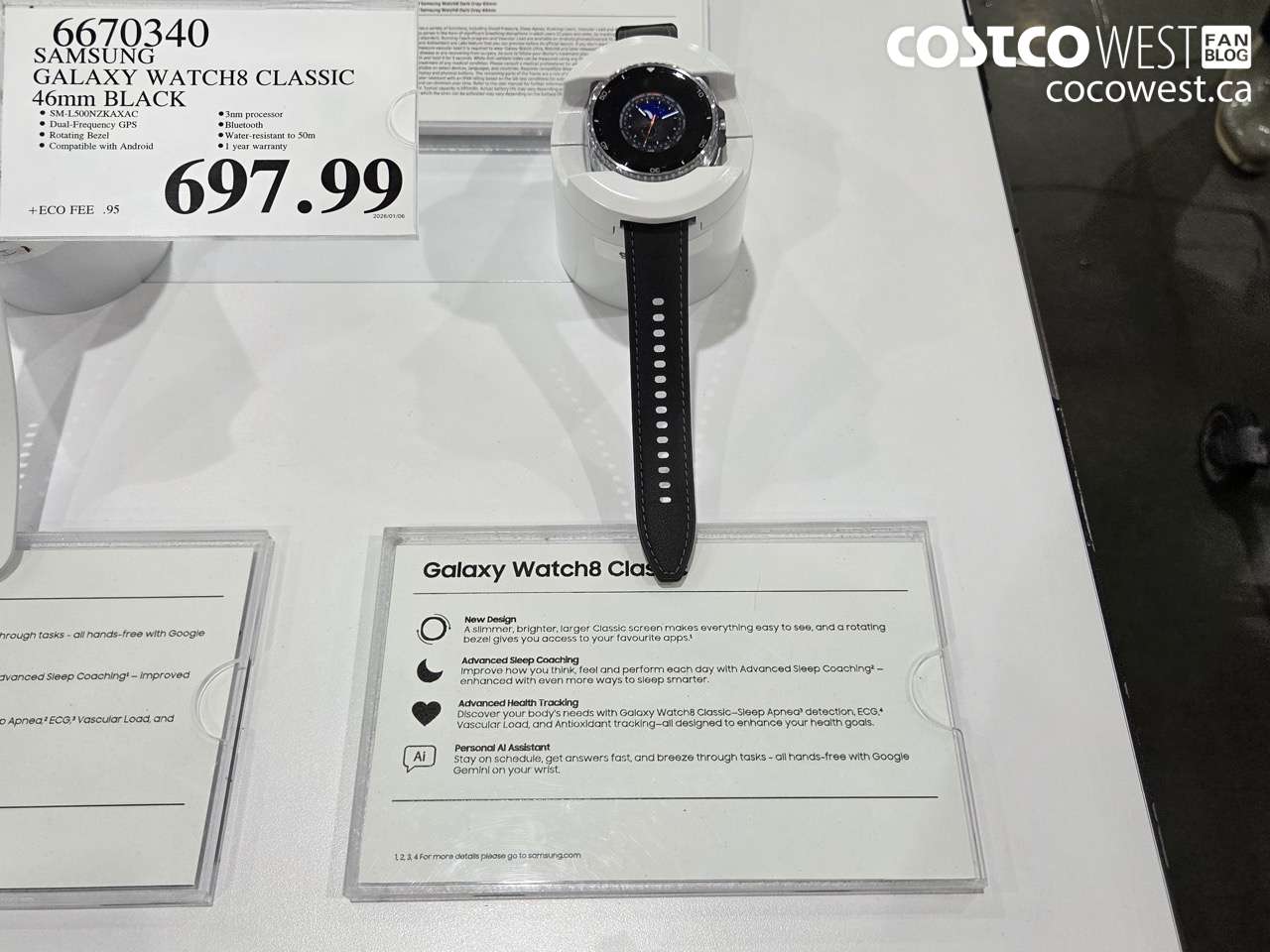 6670340 SAMSUNG GALAXY WATCH8 CLASSIC 46MM BLACK $697.99