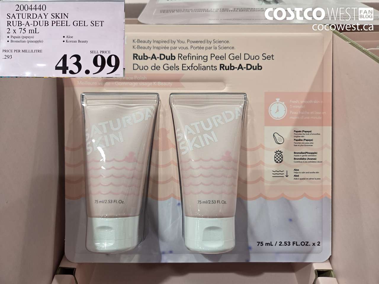 2004440 SATURDAY SKIN RUB-A-DUB PEEL GEL SET 2 X 75 ML $43.99