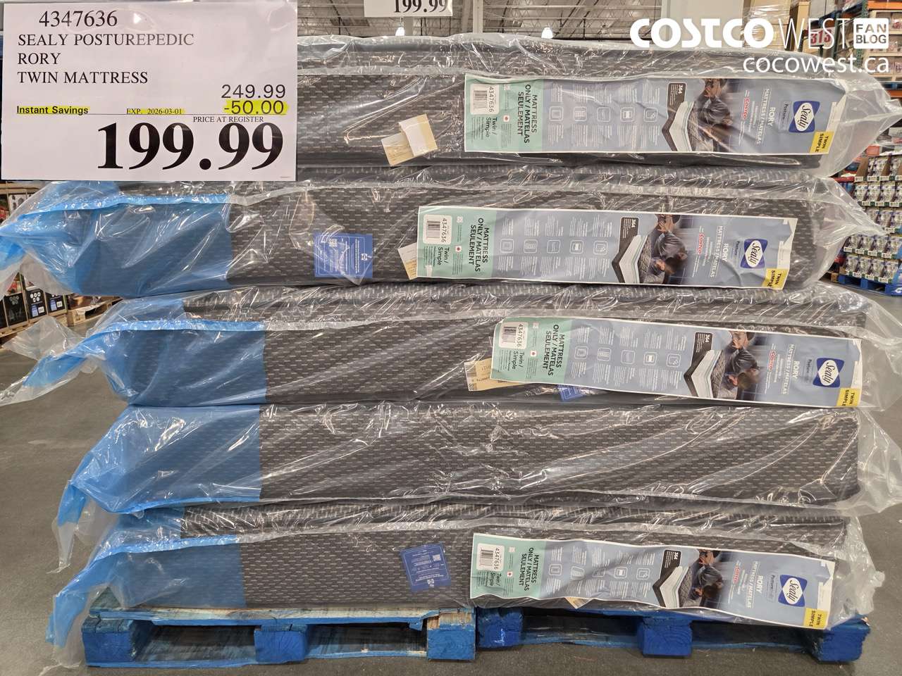 4347636 SEALY POSTUREPEDIC RORY TWIN MATTRESS ($50.00 INSTANT SAVINGS EXPIRES ON 2026-03-01) $199.99