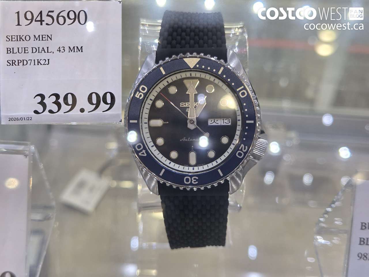 1945690 SEIKO MEN BLUE DIAL, 43 MM SRPD71K2J $339.99