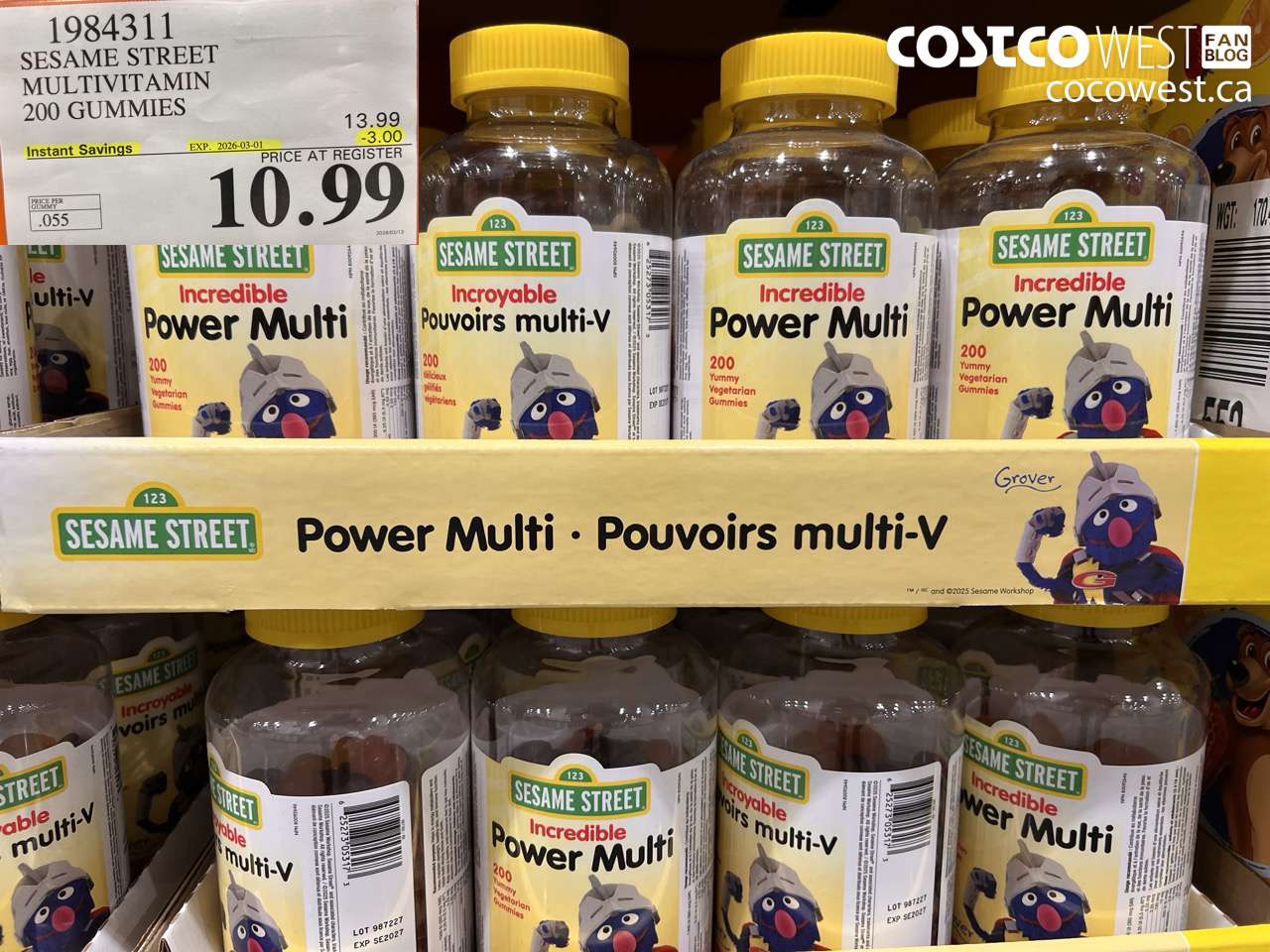 1984311 SESAME STREET MULTIVITAMIN 200 GUMMIES ($3.00 INSTANT SAVINGS EXPIRES ON 2026-03-01) $10.99