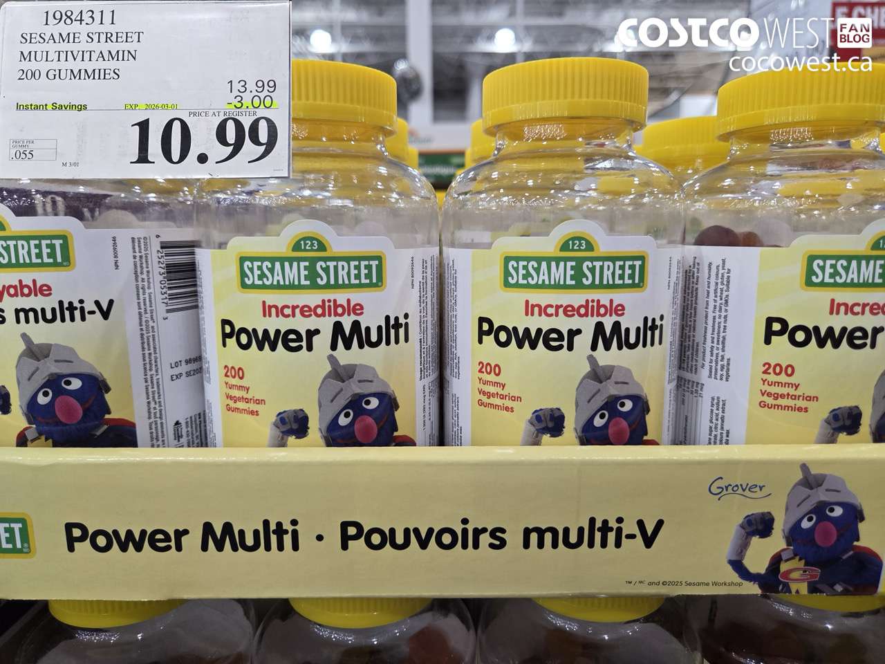 19843111 SESAME STREET MULTIVITAMIN 200 GUMMIES ($3.00 INSTANT SAVINGS EXPIRES ON 2026-03-01) $10.99