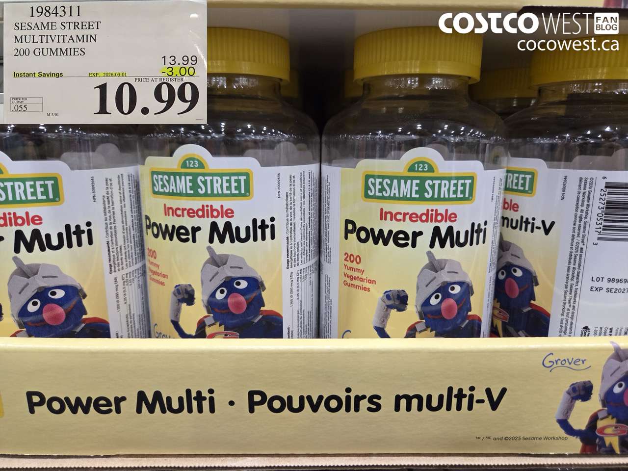 19843111 SESAME STREET MULTIVITAMIN 200 GUMMIES ($3.00 INSTANT SAVINGS EXPIRES ON 2026-03-01) $10.99