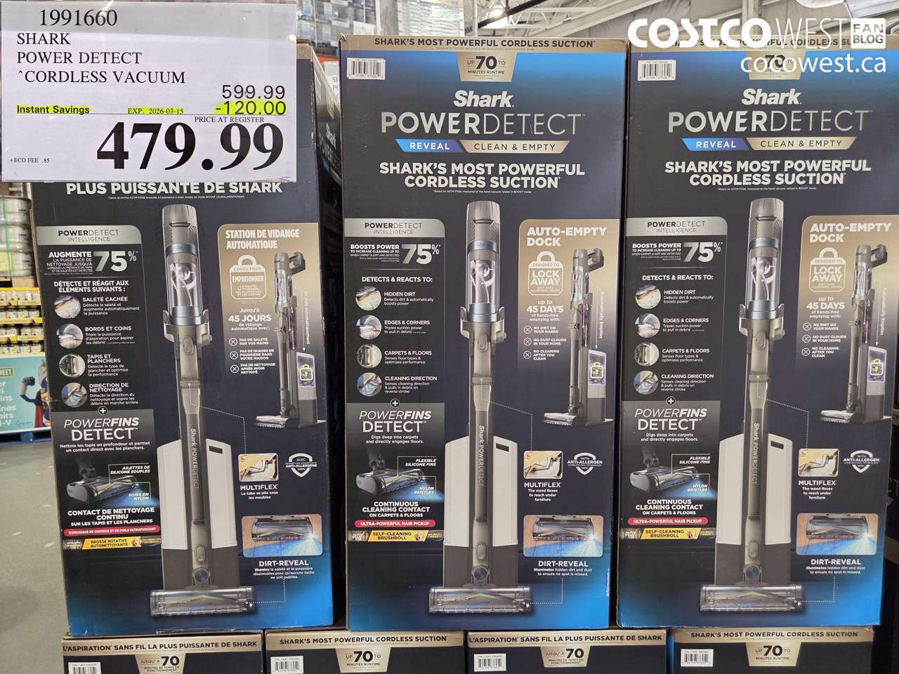 1991660 SHARK POWER DETECT CORDLESS VACUUM ($120.00 INSTANT SAVINGS EXPIRES ON 2026-03-15) $479.99