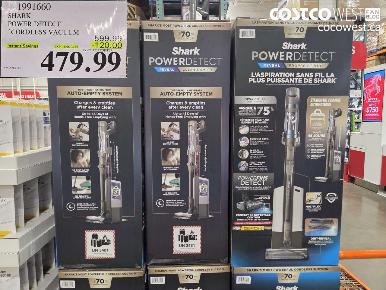 1991660 SHARK POWER DETECT CORDLESS VACUUM ($120.00 INSTANT SAVINGS EXPIRES ON 2026-03-15) $479.99