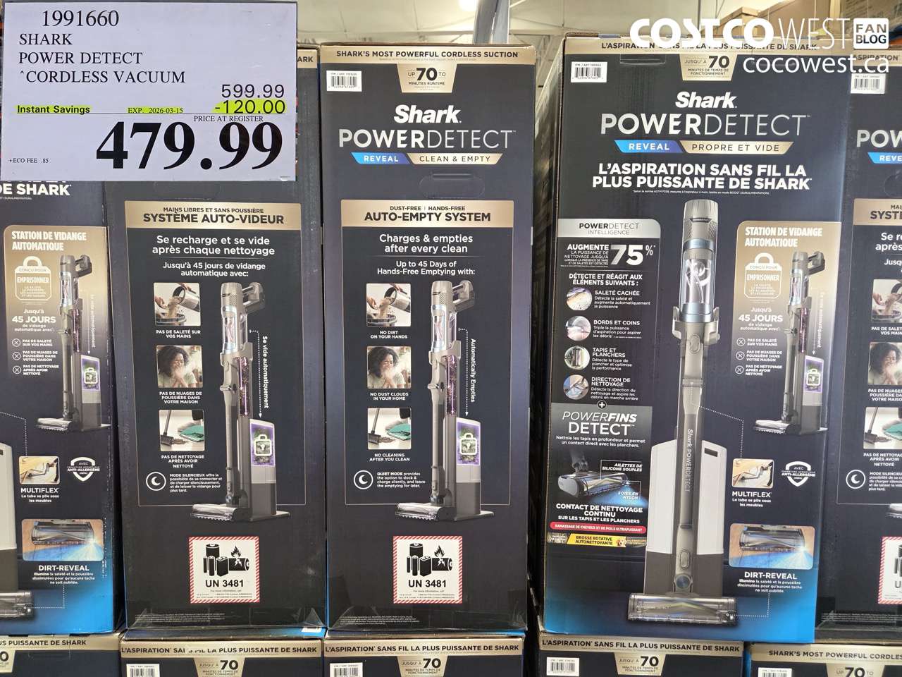 1991660 SHARK POWER DETECT CORDLESS VACUUM ($120.00 INSTANT SAVINGS EXPIRES ON 2026-03-15) $479.99