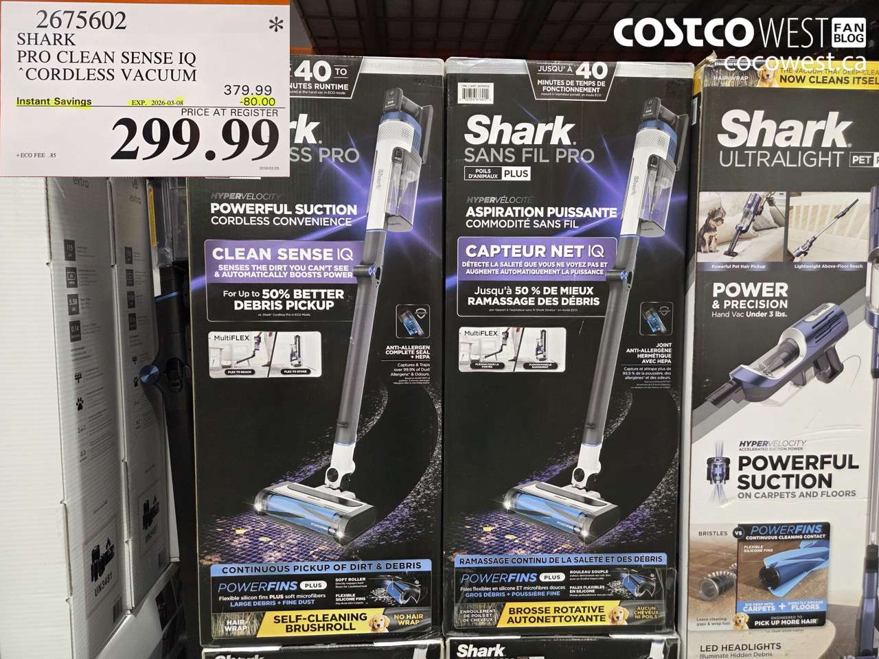 2675602 SHARK PRO CLEAN SENSE IQ CORDLESS VACUUM ($80.00 INSTANT SAVINGS EXPIRES ON 2026-03-08) $299.99