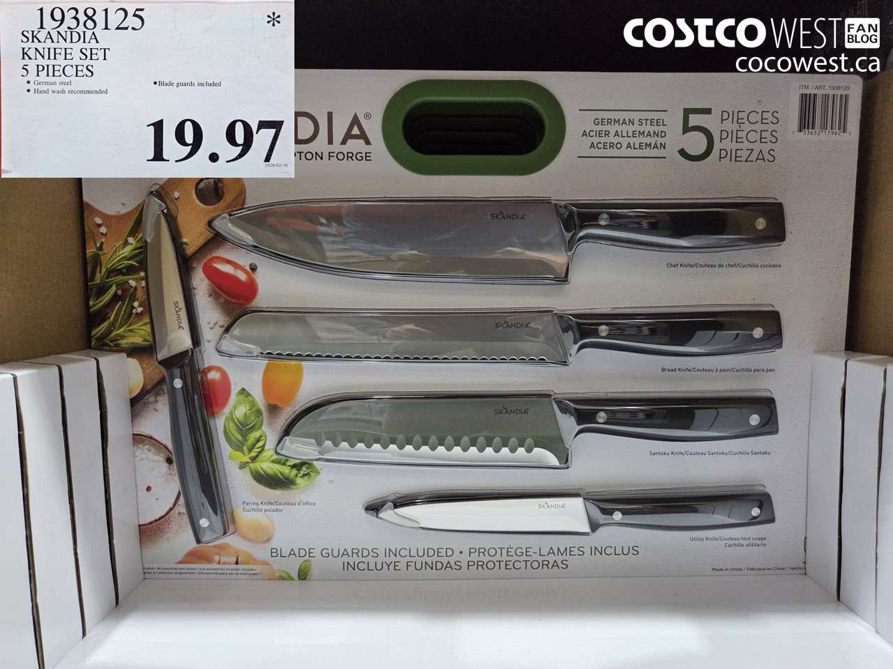 1938125 SKANDIA KNIFE SET 5 PIECES $19.97