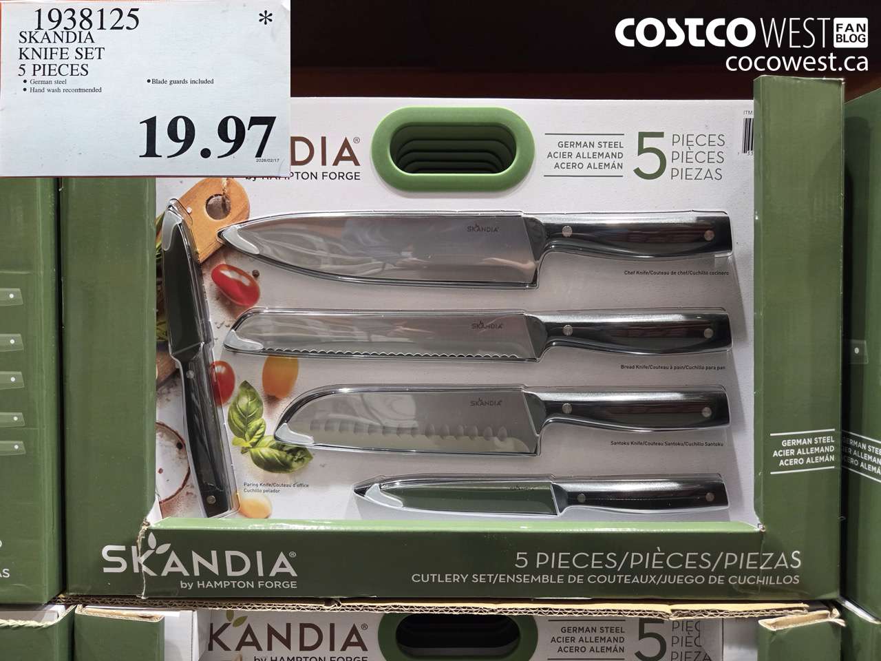1938125 SKANDIA KNIFE SET 5 PIECES $19.97