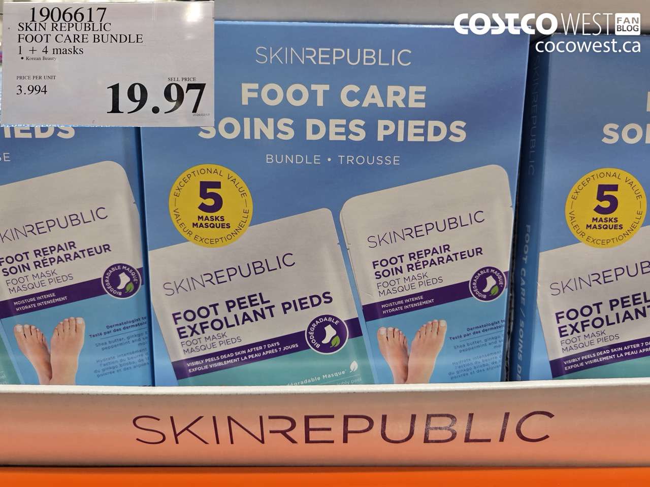 1906617 SKIN REPUBLIC FOOT CARE BUNDLE 1 + 4 MASKS $19.97