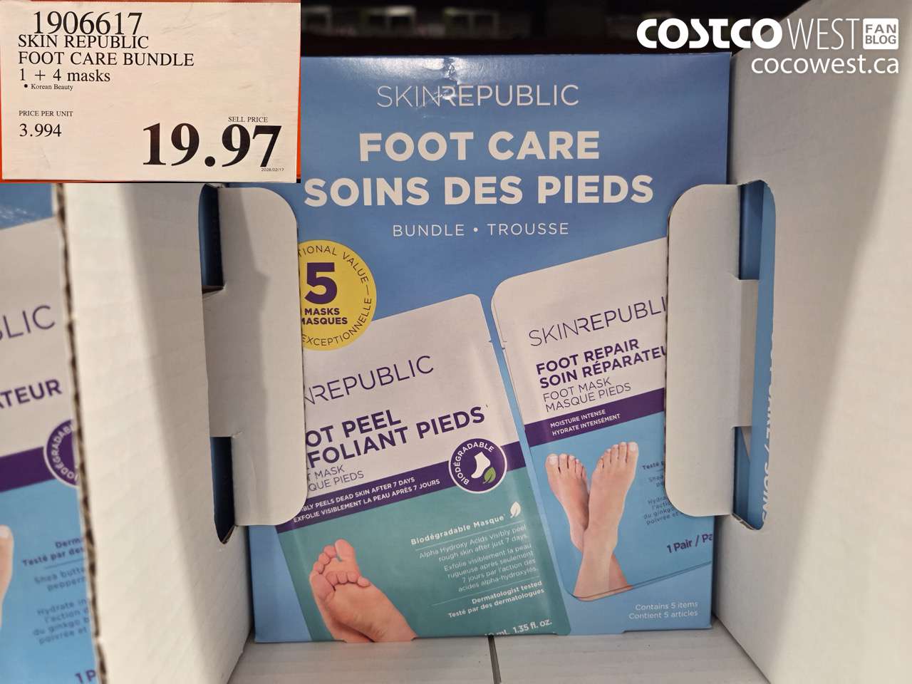 1906617 SKIN REPUBLIC FOOT CARE BUNDLE 1 + 4 MASKS $19.97