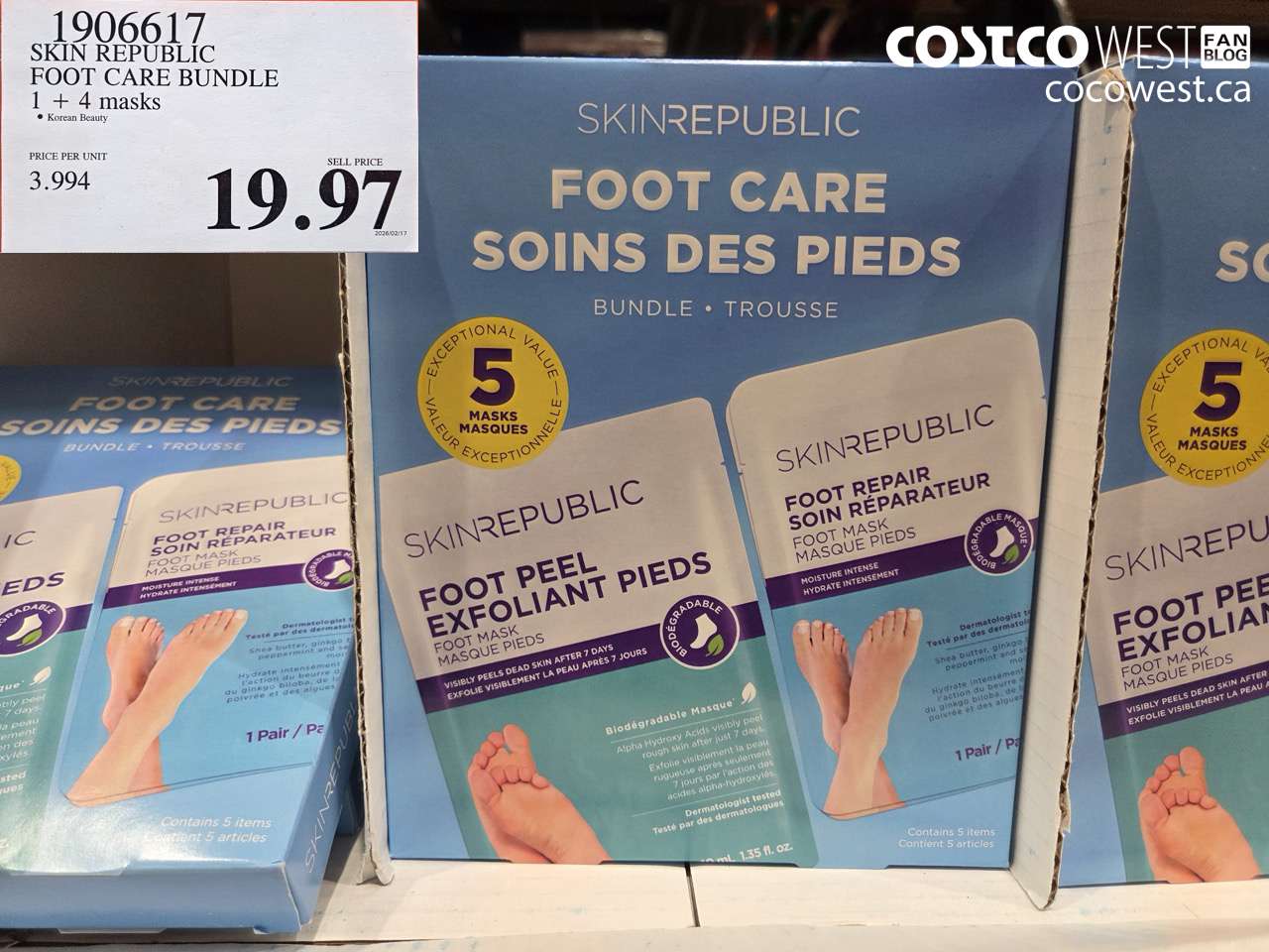 1906617 SKIN REPUBLIC FOOT CARE BUNDLE 1 + 4 MASKS $19.97