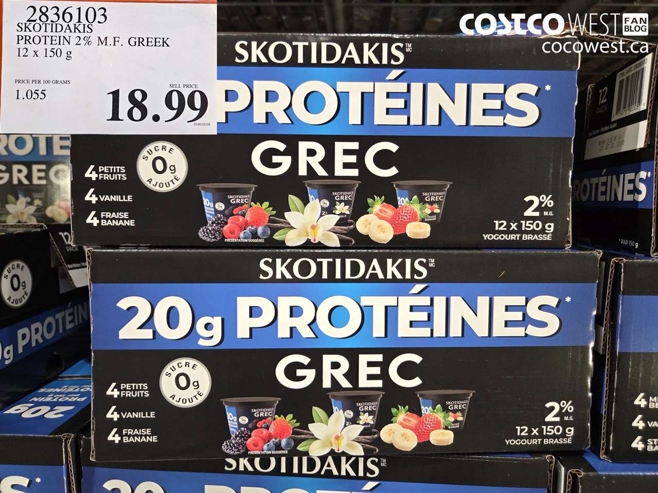 2836103 SKOTIDAKIS PROTEIN 2% M.F. GREEK 12 X 150 G $18.99