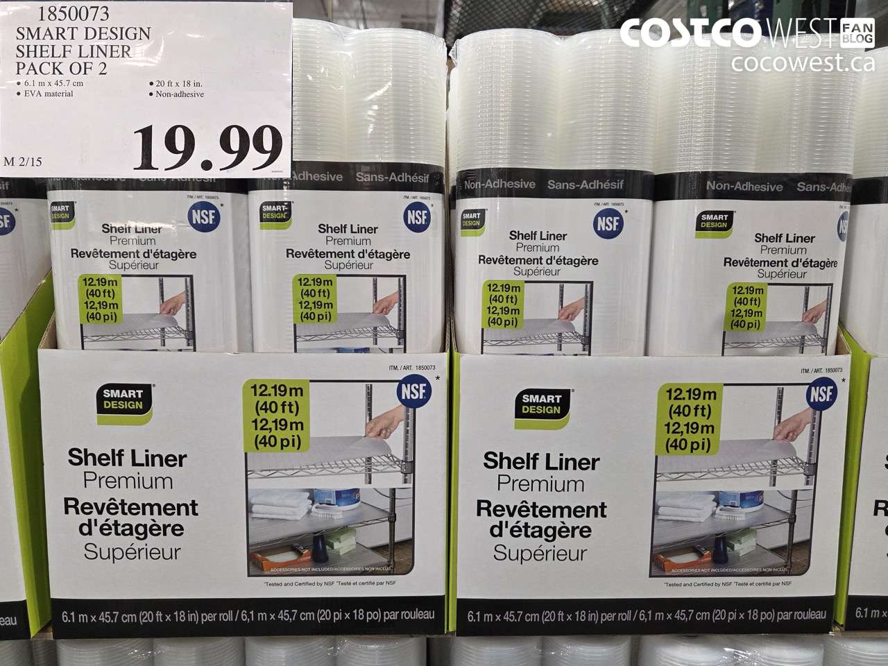 1850073 SMART DESIGN SHELF LINER PACK OF 2 $19.99