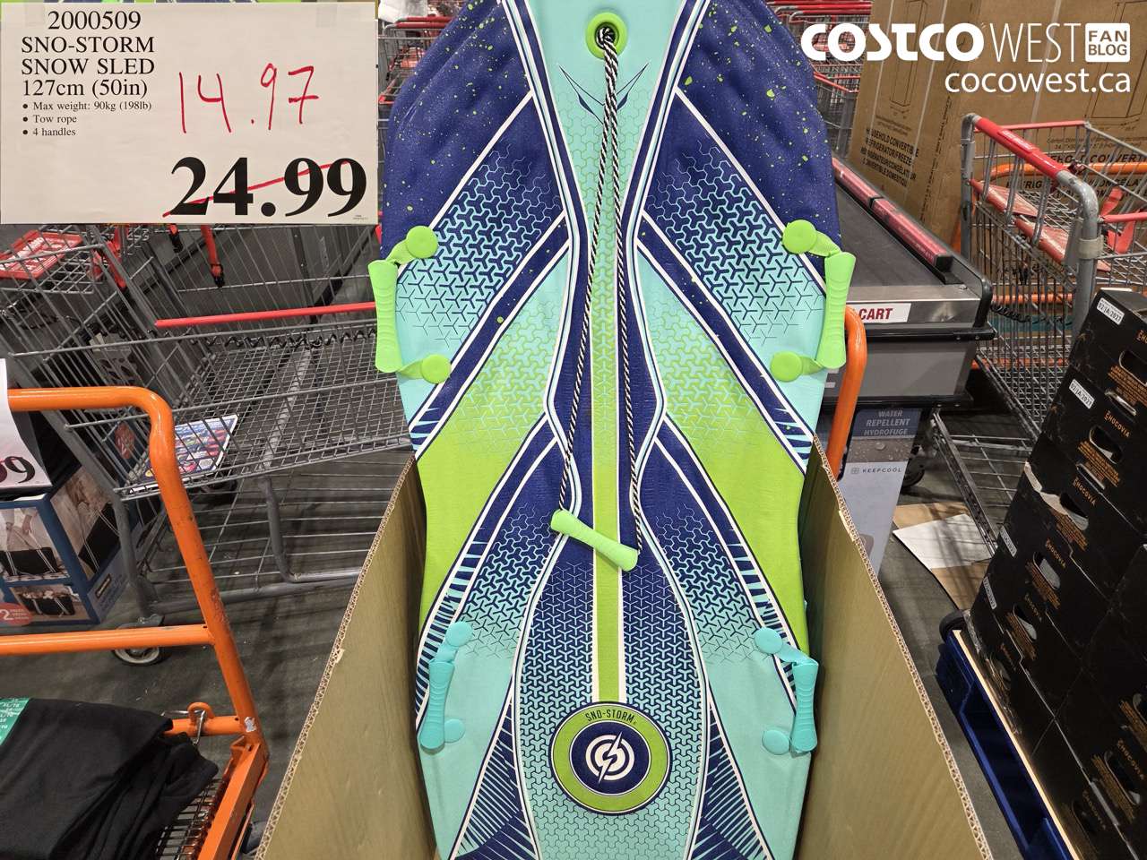 2000509 SNO-STORM SNOW SLED 127cm (50in) $14.97