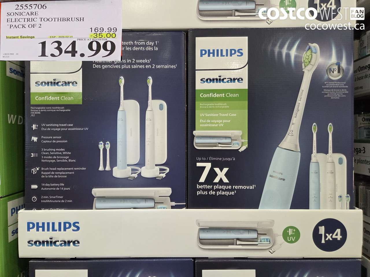 2555706 SONICARE ELECTRIC TOOTHBRUSH PACK OF 2 ($35.00 INSTANT SAVINGS EXPIRES ON 2026-02-15) $134.99
