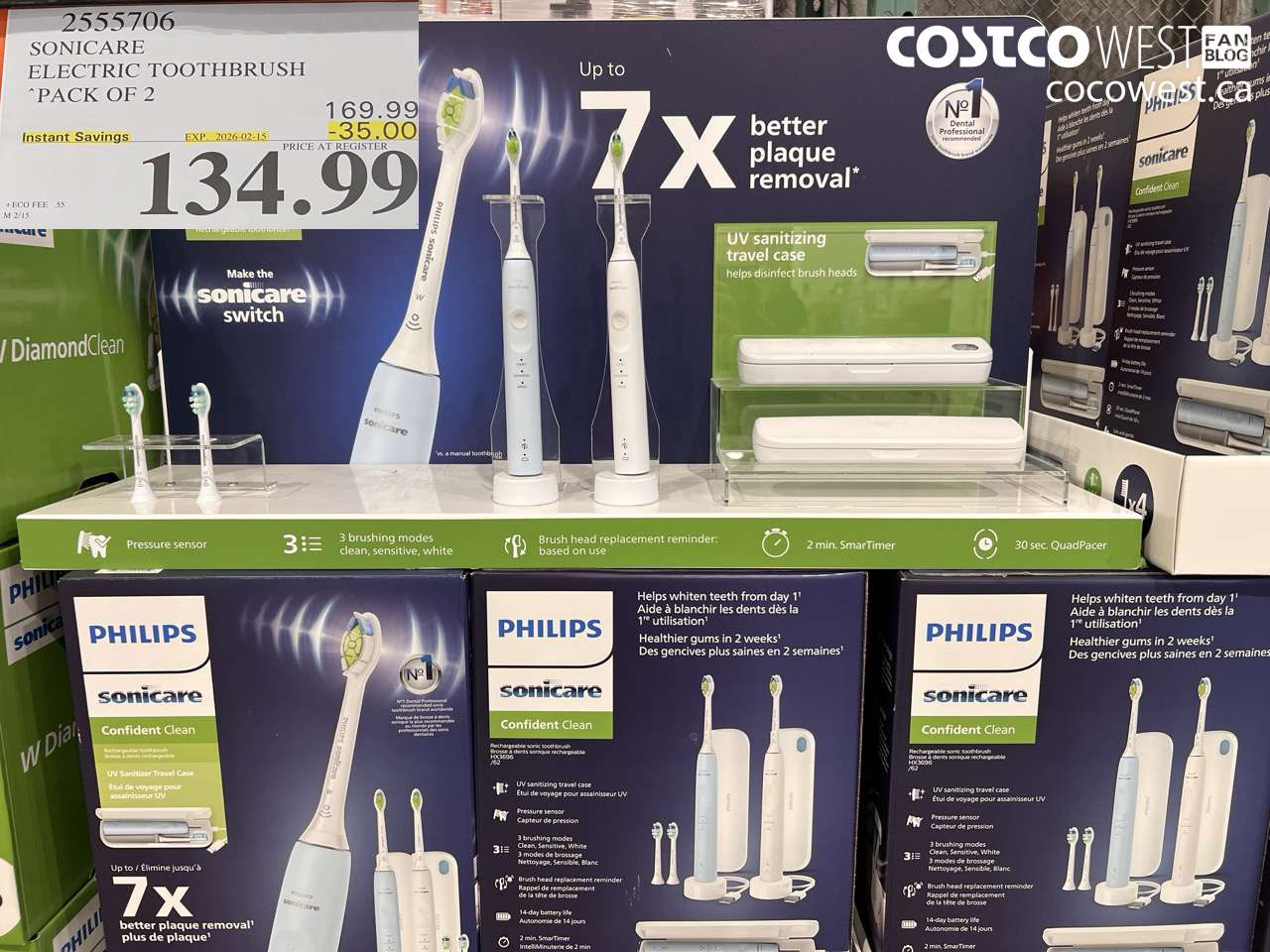 2555706 SONICARE ELECTRIC TOOTHBRUSH PACK OF 2 ($35.00 INSTANT SAVINGS EXPIRES ON 2026-02-15) $134.99
