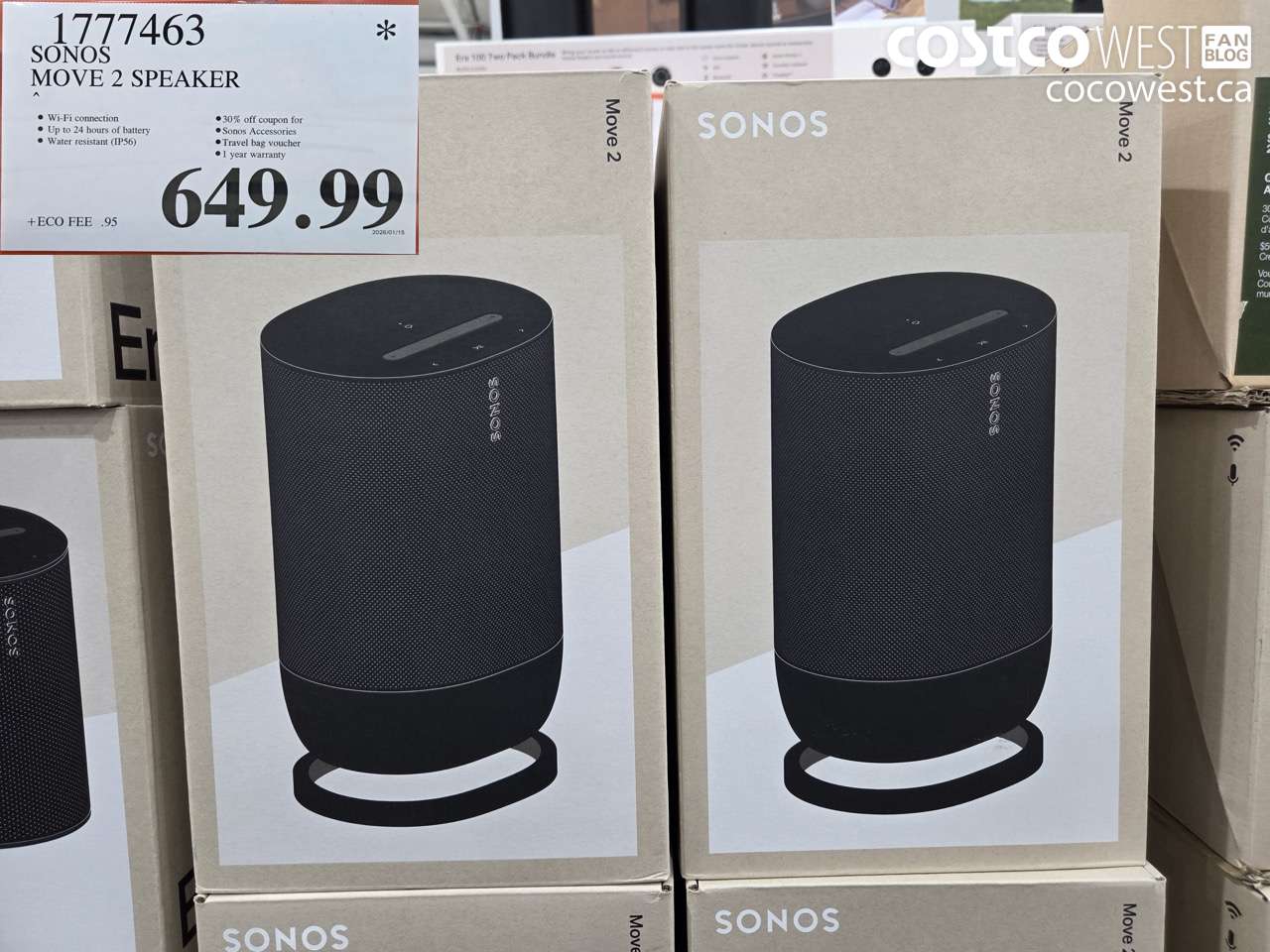 1777463 SONOS MOVE 2 SPEAKER $649.99