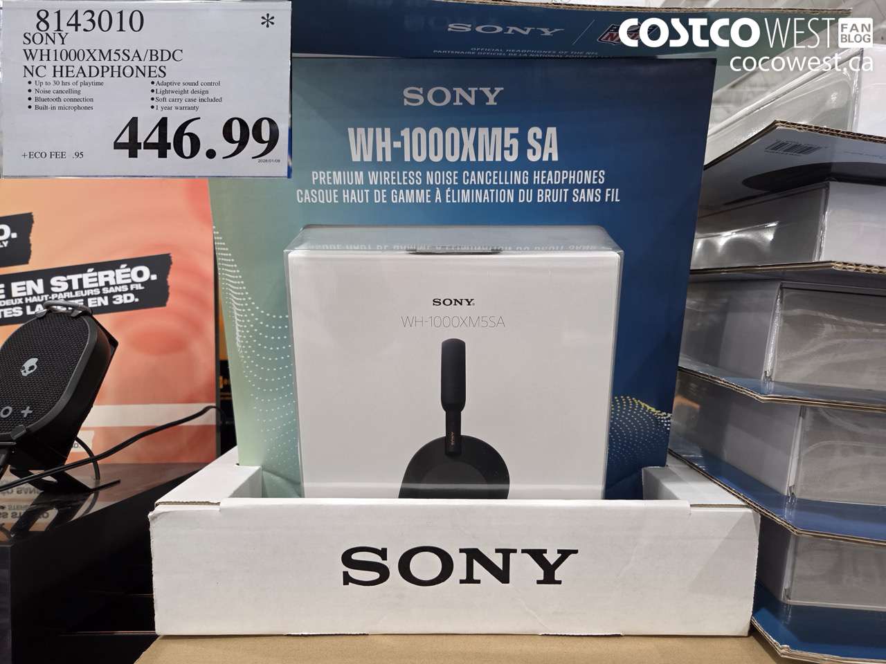 8143010 SONY WH1000XM5SA HEADPHONES W/ SOFT CASE $446.99