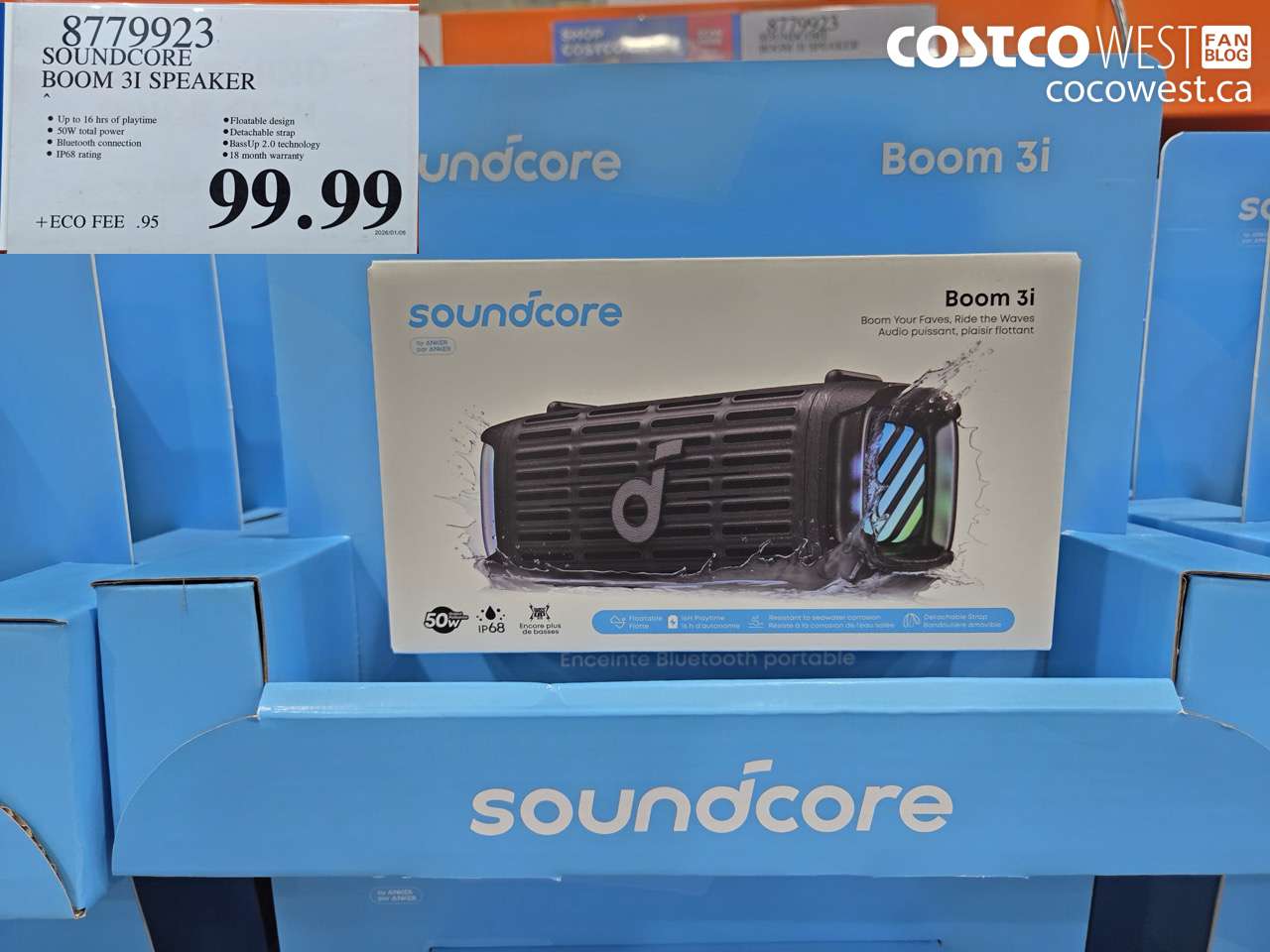 8779923 SOUNDCORE BOOM 3I SPEAKER $99.99
