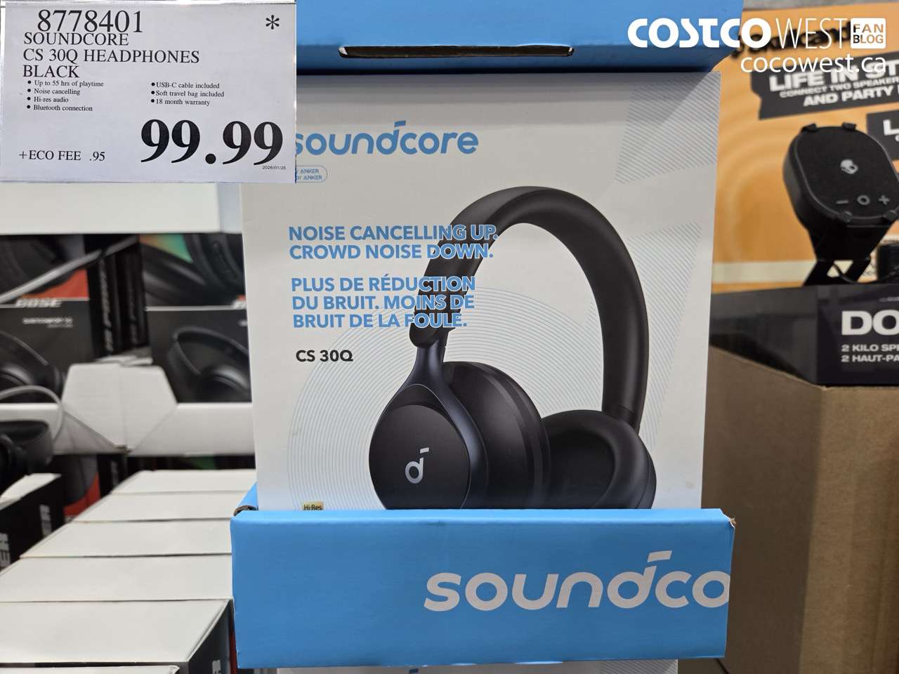 8778401 SOUNDCORE CS 30Q HEADPHONES BLACK $99.99