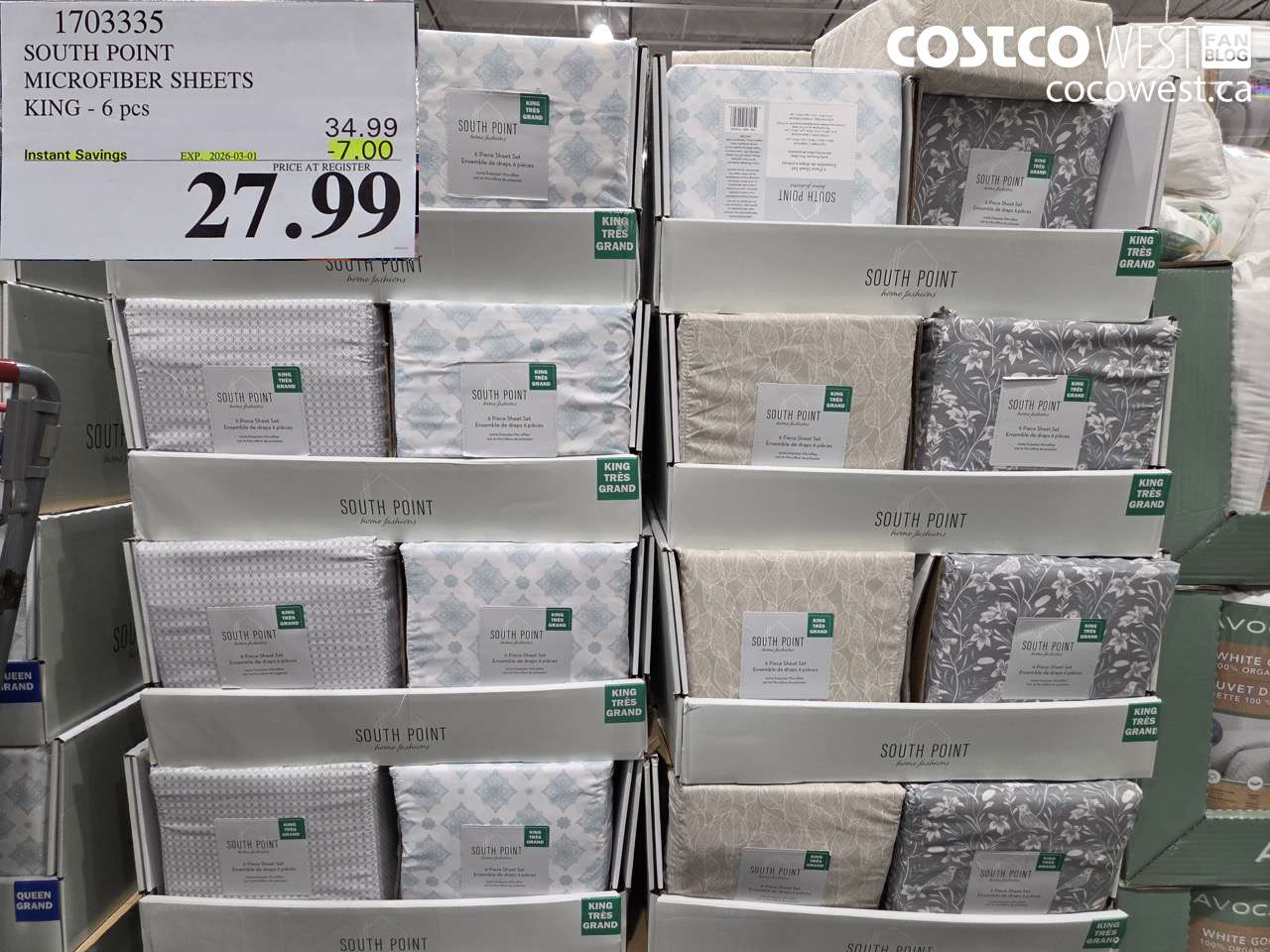 1703335 SOUTH POINT MICROFIBER SHEETS KING - 6 PCS ($7.00 INSTANT SAVINGS EXPIRES ON 2026-03-01) $27.99