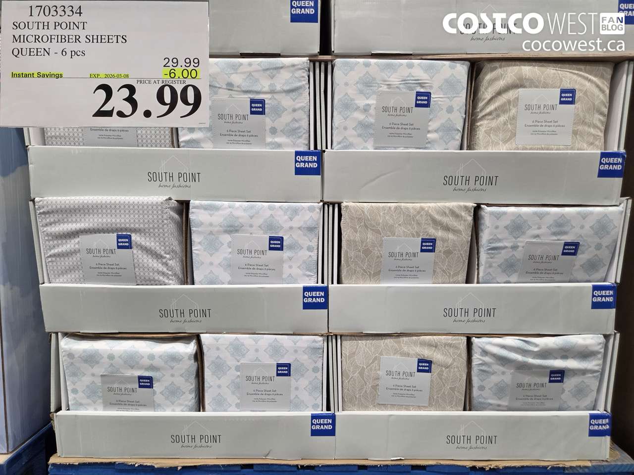 1703334 SOUTH POINT MICROFIBER SHEETS QUEEN - 6 PCS ($6.00 INSTANT SAVINGS EXPIRES ON 2026-03-08) $23.99