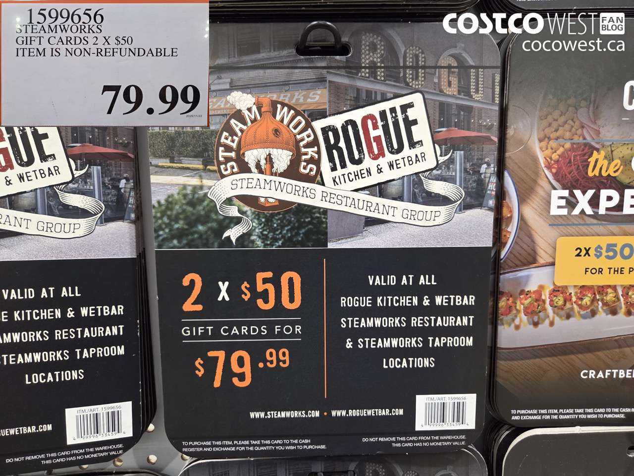 159656 STEAMWORKS GIFT CARDS 2 X $50 ITEM IS NON-REFUNDABLE $79.99