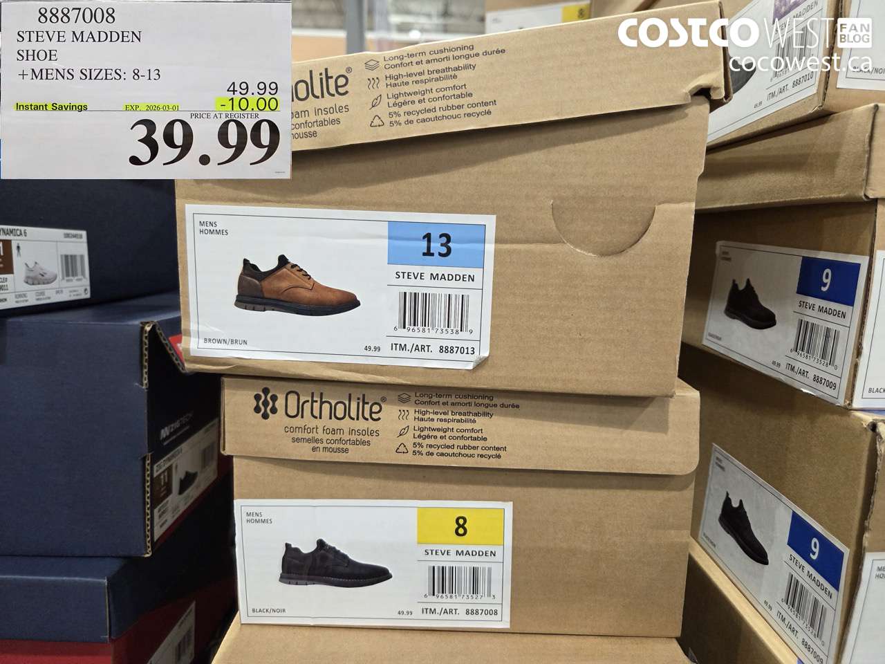 8887008 STEVE MADDEN SHOE + MENS SIZES: 8-13 ($10.00 INSTANT SAVINGS EXPIRES ON 2026-03-01) $39.99