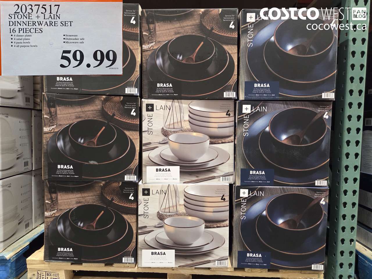 20375117 STONE + LAIN DINNERWARE SET 16 PIECES $59.99