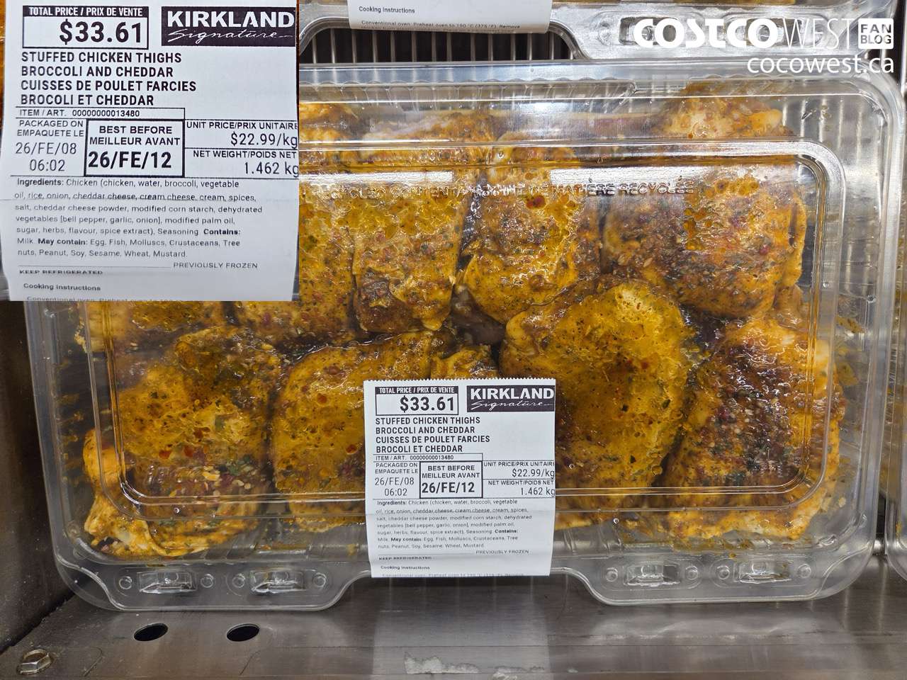 13480 STUFFED CHICKEN THIGHS WITH BROCCOLI CHEDDAR RISOTTO $22.99