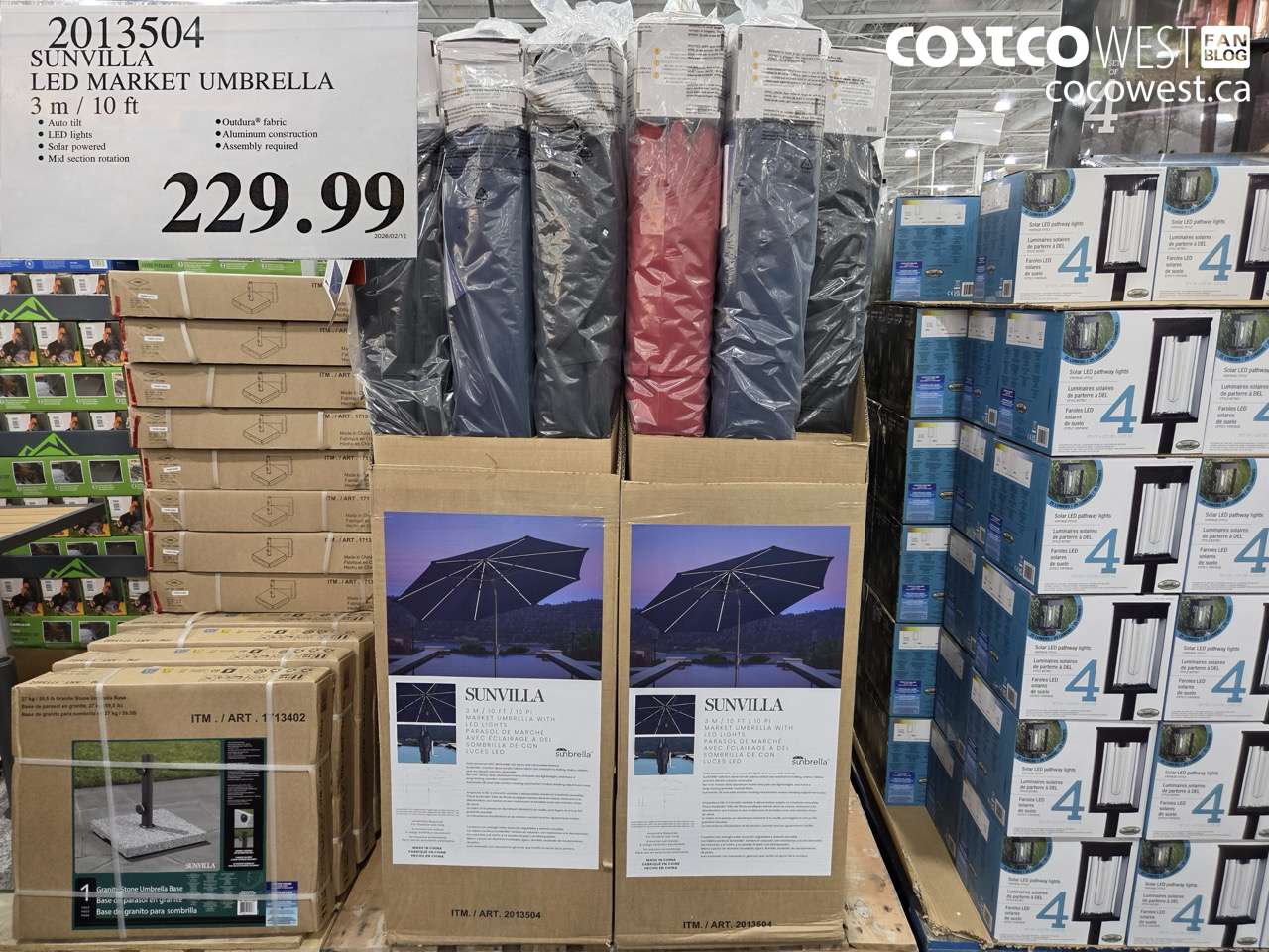 2013504 SUNVILLA LED MARKET UMBRELLA 3 m / 10 ft $229.99