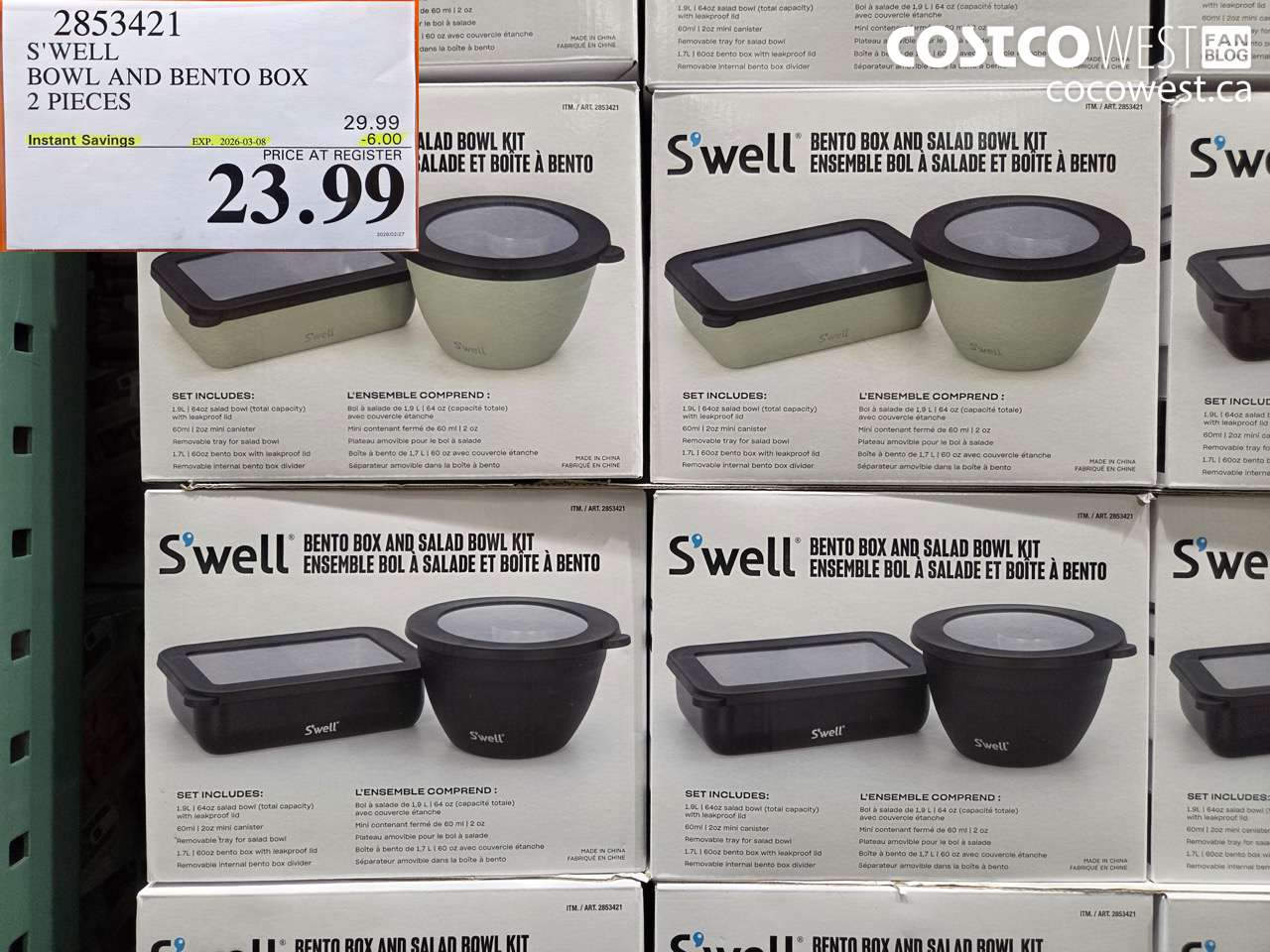 2853421 S'WELL BOWL AND BENTO BOX 2 PIECES ($6.00 INSTANT SAVINGS EXPIRES ON 2026-03-08) $23.99