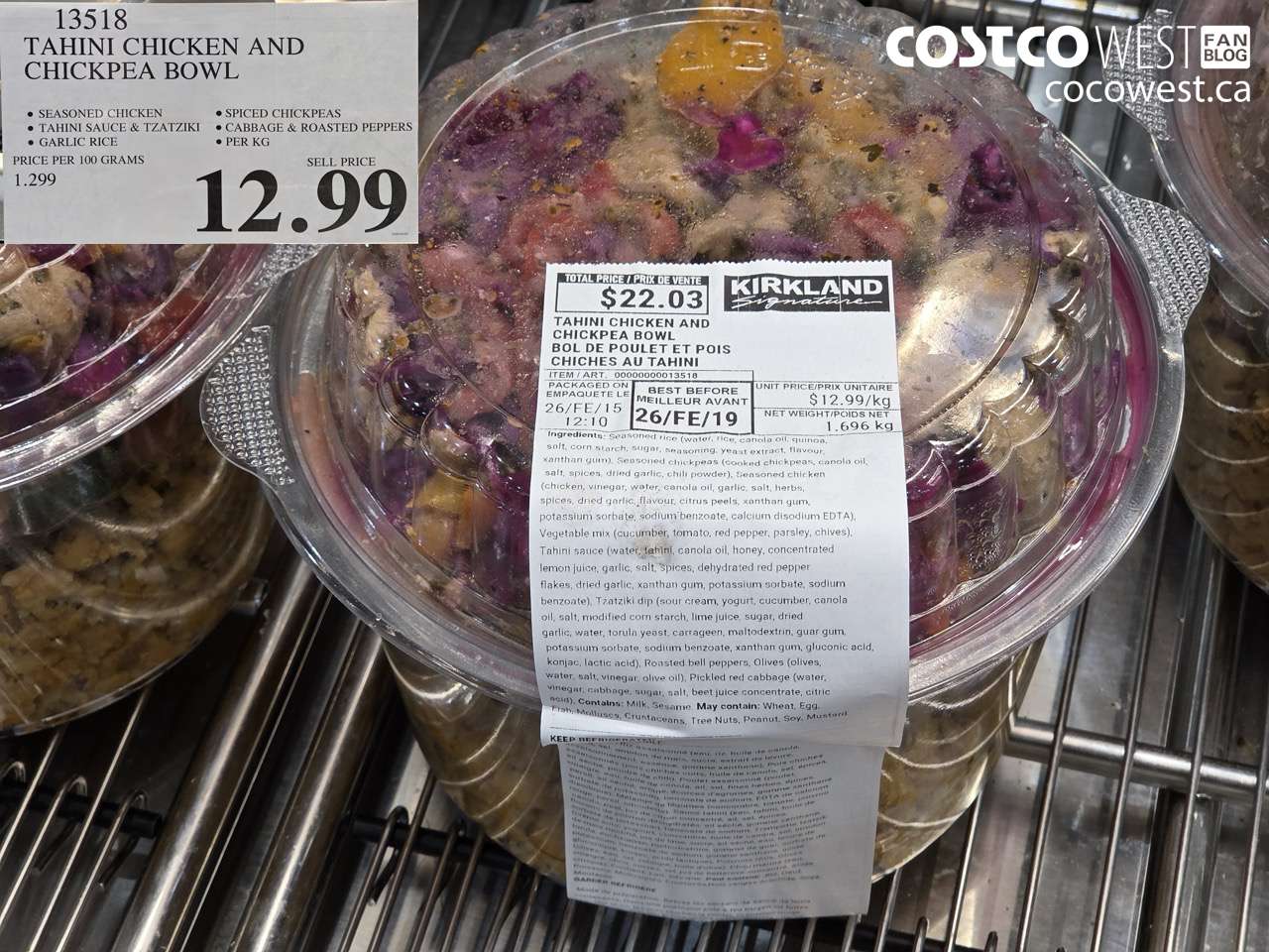 13518 TAHINI CHICKEN AND CHICKPEA BOWL $12.99