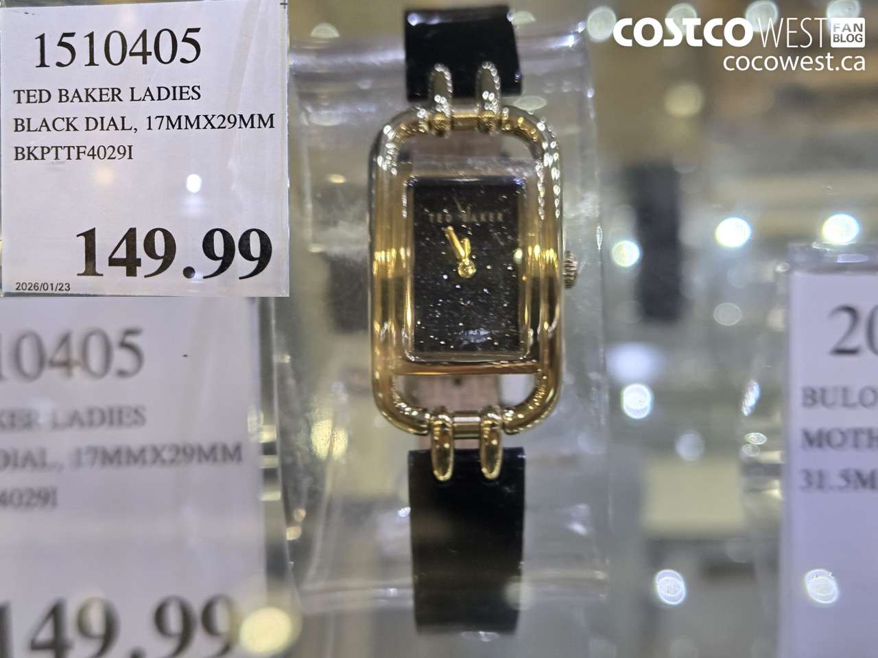 1510405 TED BAKER LADIES BLACK DIAL, 17MMX29MM BKPTF4029I $149.99