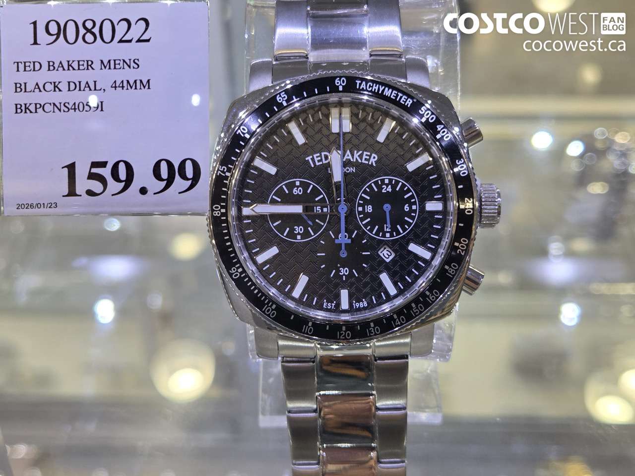 1908022 TED BAKER MENS BLACK DIAL, 44MM BKPCNS4059I $159.99