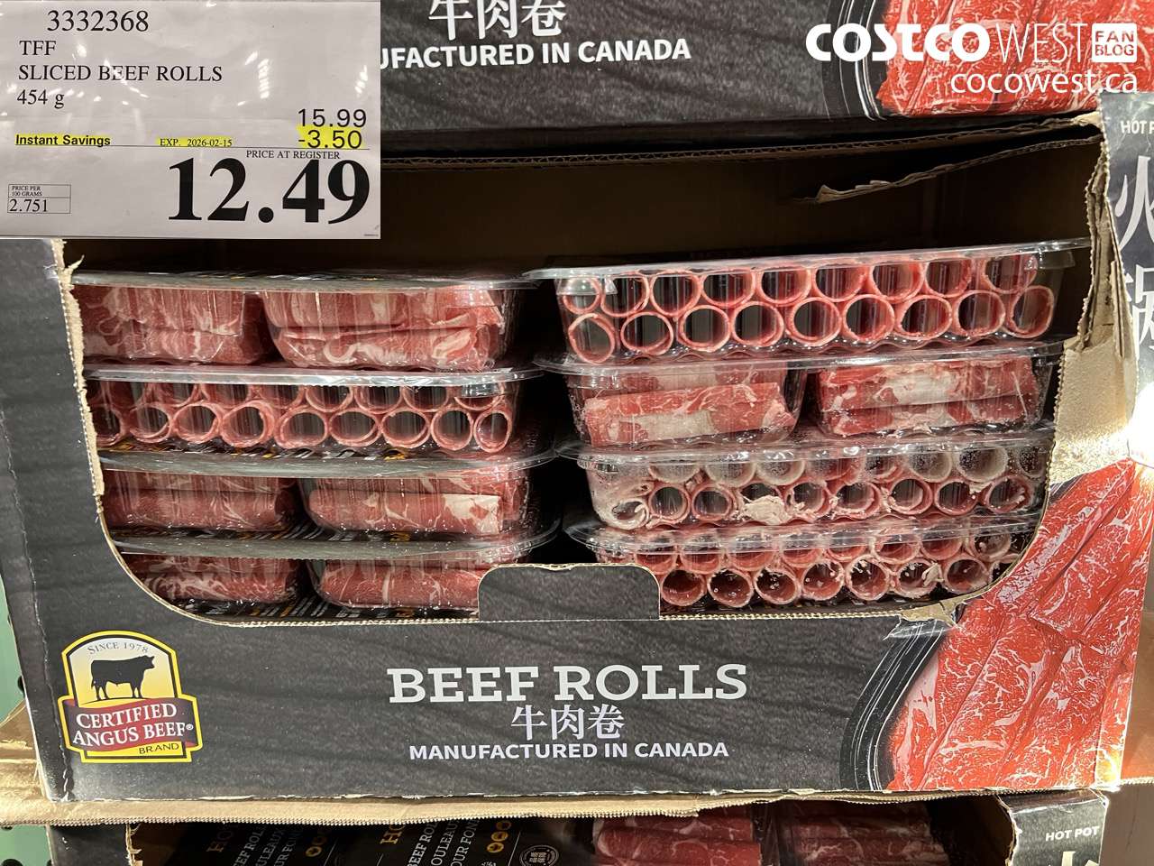 3332368 TFF SLICED BEEF ROLLS 454G ($3.50 INSTANT SAVINGS EXPIRES ON 2026-02-15) $12.49