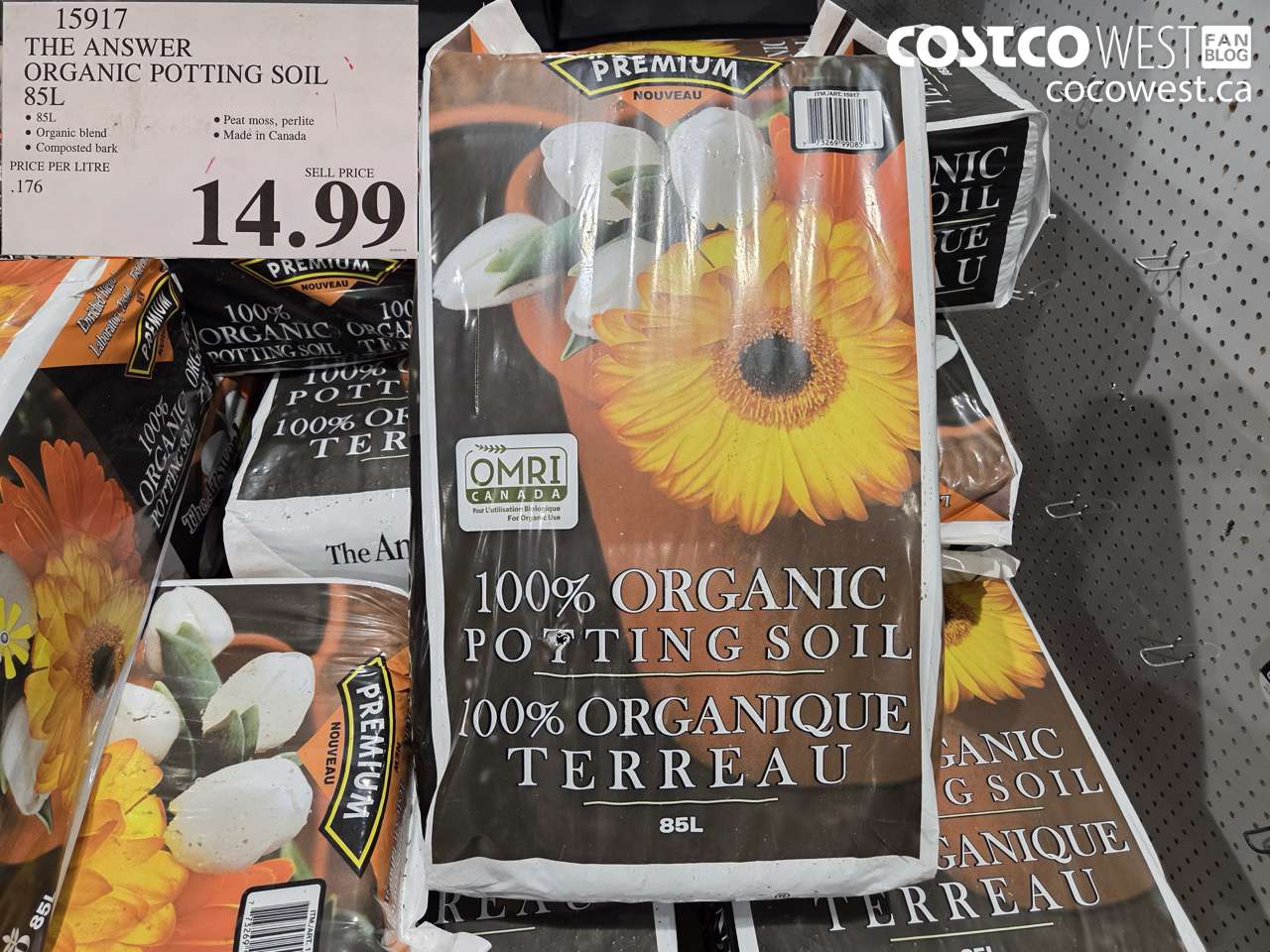 15917 THE ANSWER ORGANIC POTTING SOIL 85L $14.99